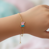 Peppa pig enamel Flexible Chain Bracelet