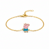Peppa pig enamel Flexible Chain Bracelet