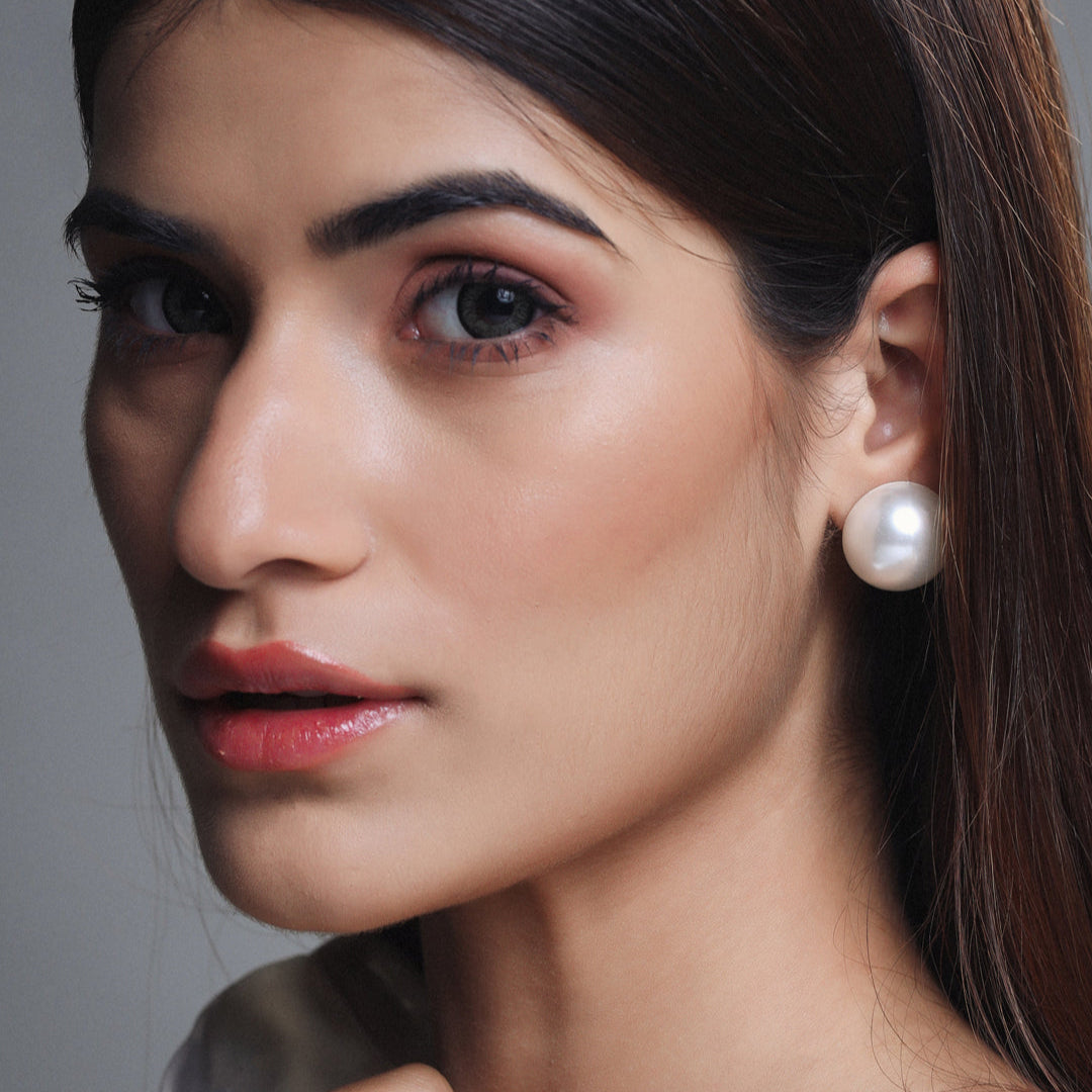 18mm half pearl studs