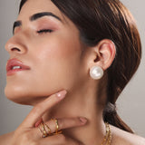 18mm half pearl studs