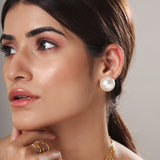 18mm half pearl studs