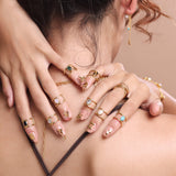 Capricorn Nail Ring with birthstone