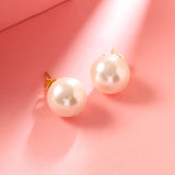 16mm round pearl studs
