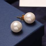 16mm round pearl studs