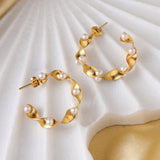 Pearl spiral hoops