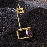 Aquarius Nail Ring with birthstone