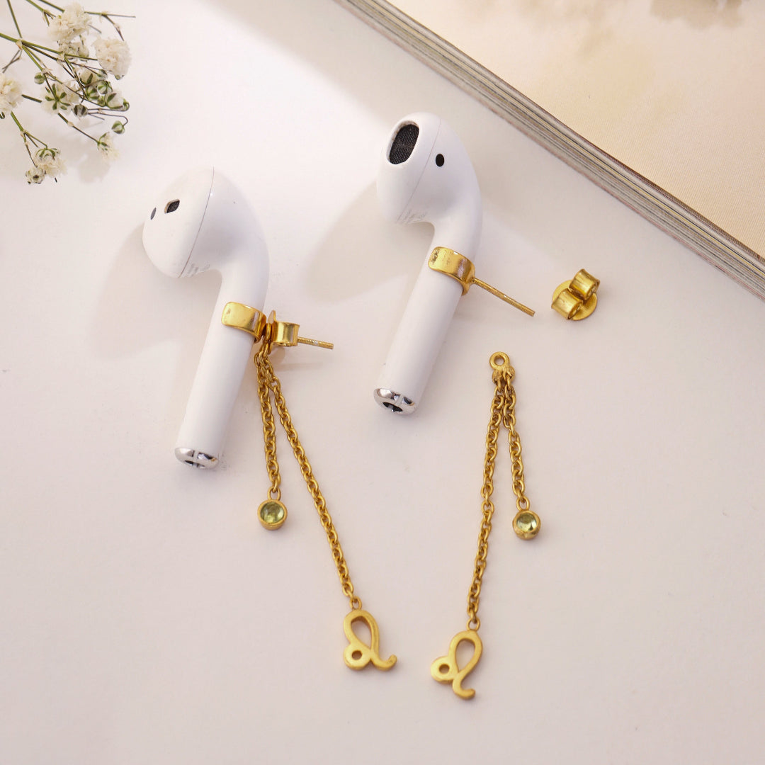 Leo charm airpods earrings