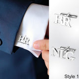 Personalized double Initial cufflinks for men