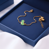 Dinosour 92.5 silver anklet for baby girl