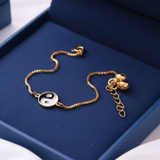 Yin yang 92.5 silver anklet for baby girl