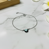 hamsa enamel 92.5 silver Flexible Chain Bracelet