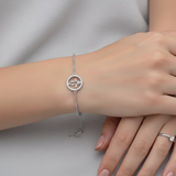 Cz ganesha 92.5 silver bracelet