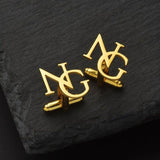Personalized double Initial cufflinks for men