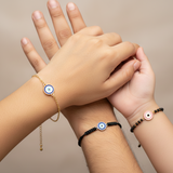 evil eye pink 92.5 silver family bracelet set