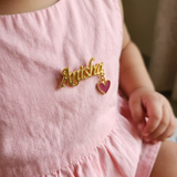 Customized name heart  92.5 silver brooch