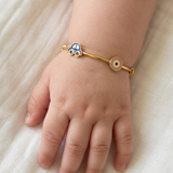 Car-Evil-Eye-Pink 92.5 Silver adjustable kids bangle