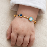 Car-Evil-Eye-Blue 92.5 Silver adjustable kids bangle