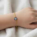 Evil eye original 4 layered enamel Flexible Chain Bracelet