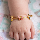 Giraffe-Butterfly-Guitar-92.5 Silver adjustable kids bangle
