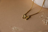 CZ small butterfly necklace