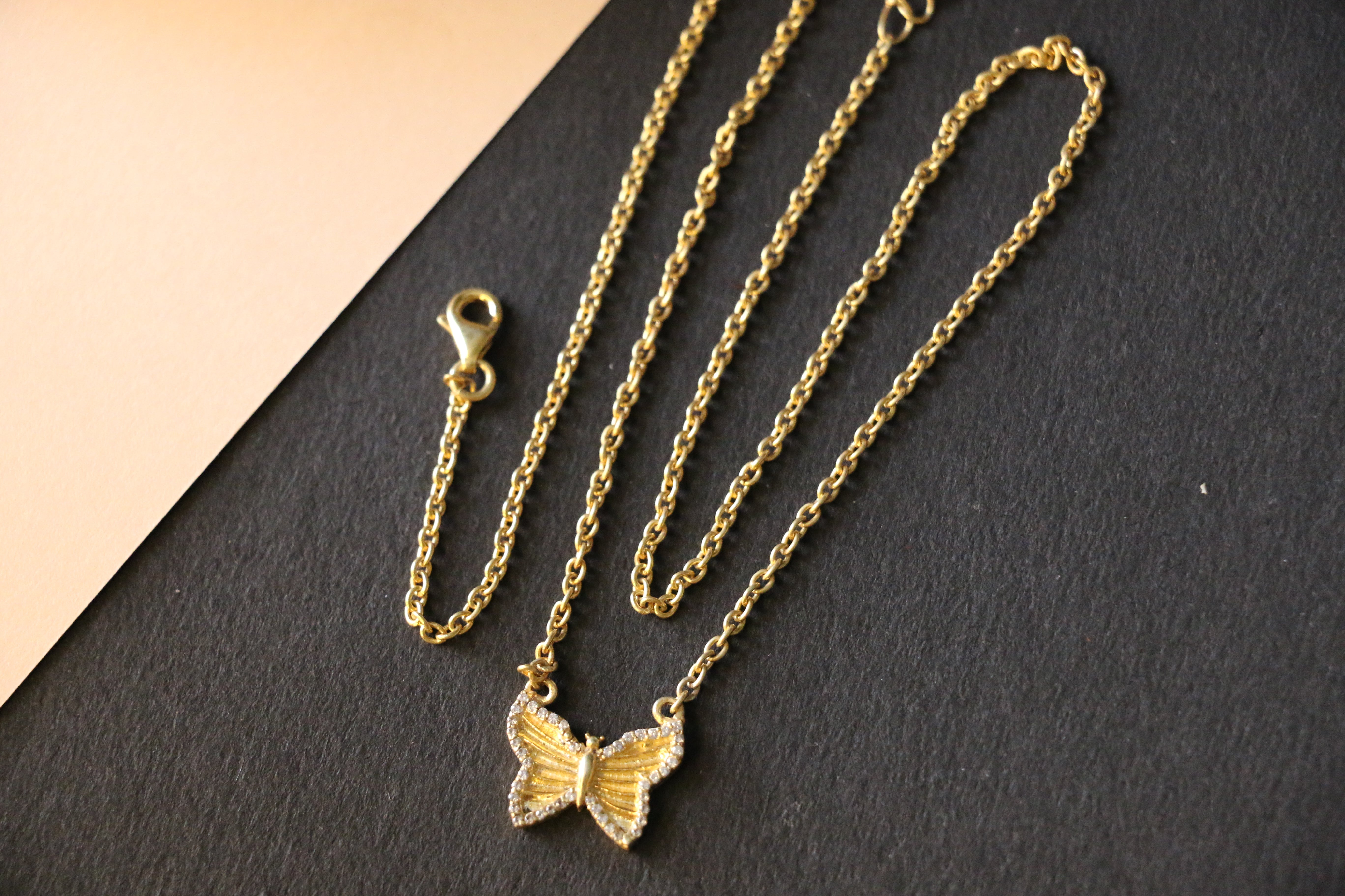 CZ small butterfly necklace