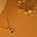 Evil eye enamel 92.5 silver necklace set