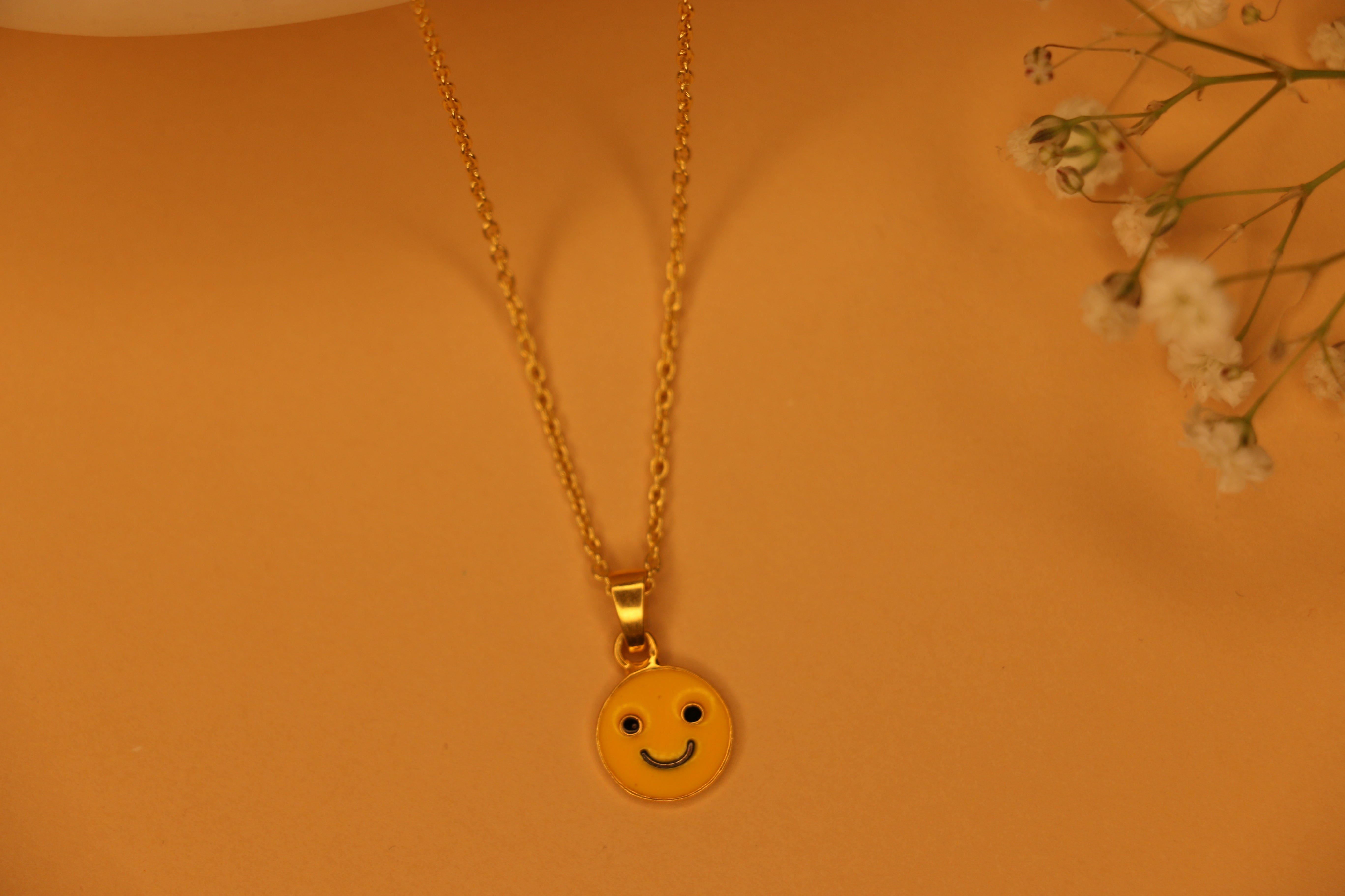 Smiley charm necklace