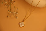 Mop charm clover necklace