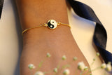 Yin-Yang enamel slider Bracelet