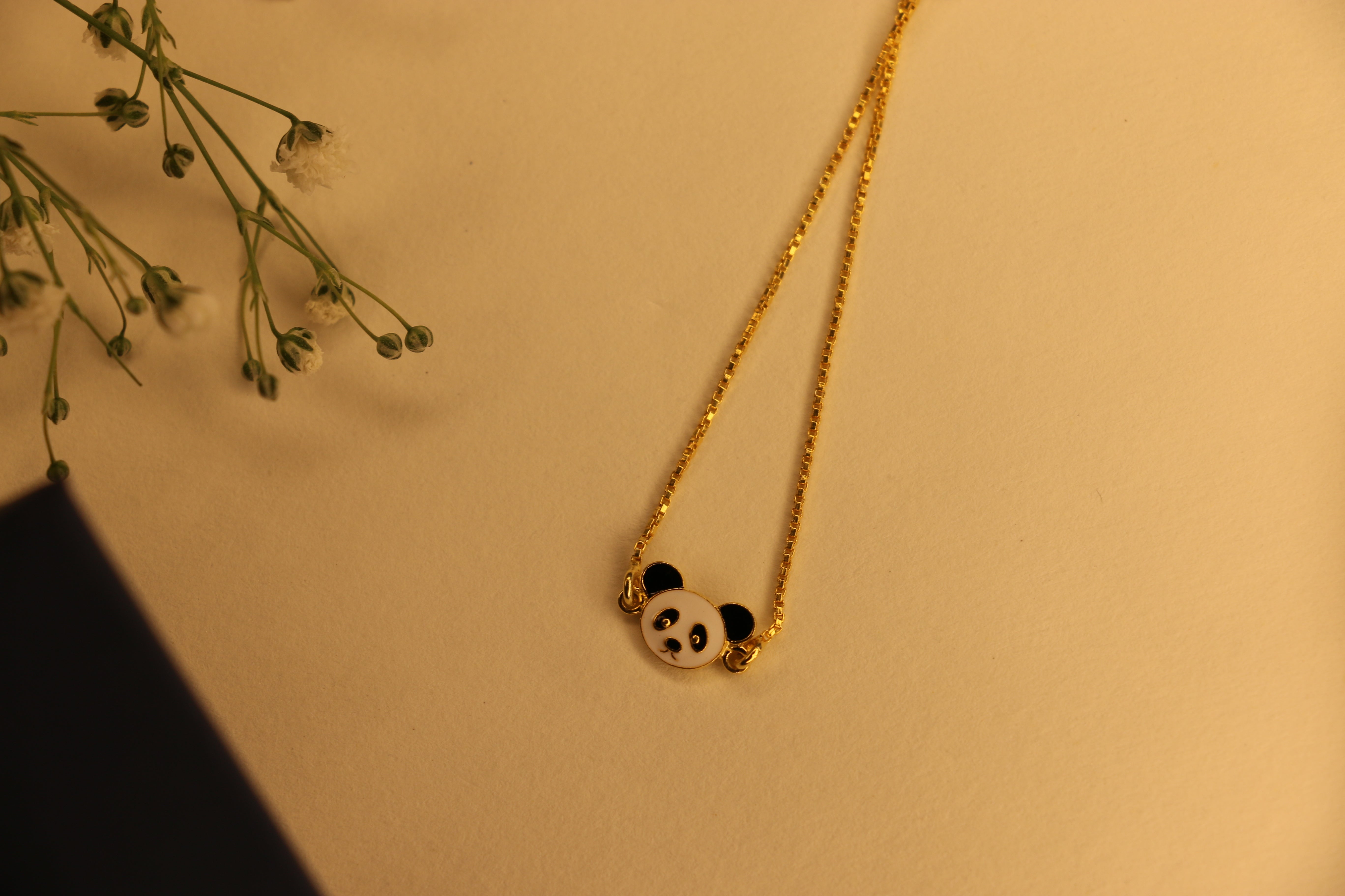 Panda enamel slider Bracelet