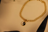 Enamel Yin-Yang charm bracelet