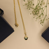 Hamsa enamel 92.5 silver necklace set