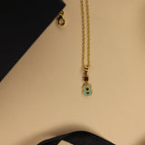 Guitar enamel 92.5 silver necklace set