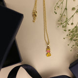 Giraffe enamel 92.5 silver necklace set