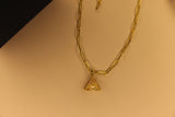 Pearl pyramid charm clip bracelet