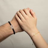 Root chakra 92.5 silver couple bracelet