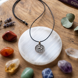 Aries Coin 92.5 Silver Black Cord Necklace For Men