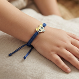 Bubbles 92.5 Silver rakhi in blue thread