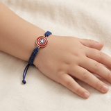 Captain America 92.5 Silver rakhi in blue thread