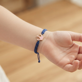Crown 92.5 Silver rakhi in blue thread