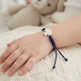 Elephant 92.5 Silver rakhi in blue thread