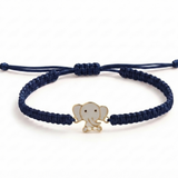 Elephant 92.5 Silver rakhi in blue thread