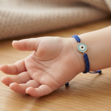 Evil Eye blue 92.5 Silver rakhi in blue thread