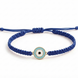 Evil Eye blue 92.5 Silver rakhi in blue thread