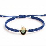 Hamsa 92.5 Silver rakhi in blue thread