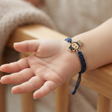 Labubu 92.5 Silver rakhi in blue thread