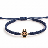 Labubu 92.5 Silver rakhi in blue thread