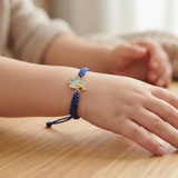 Teddy 92.5 Silver rakhi in blue thread