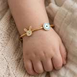 Bunny-Evil-Eye-Blue 92.5 Silver adjustable kids bangle