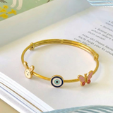 Bunny-Evileye-Butterfly-92.5 Silver adjustable kids bangle
